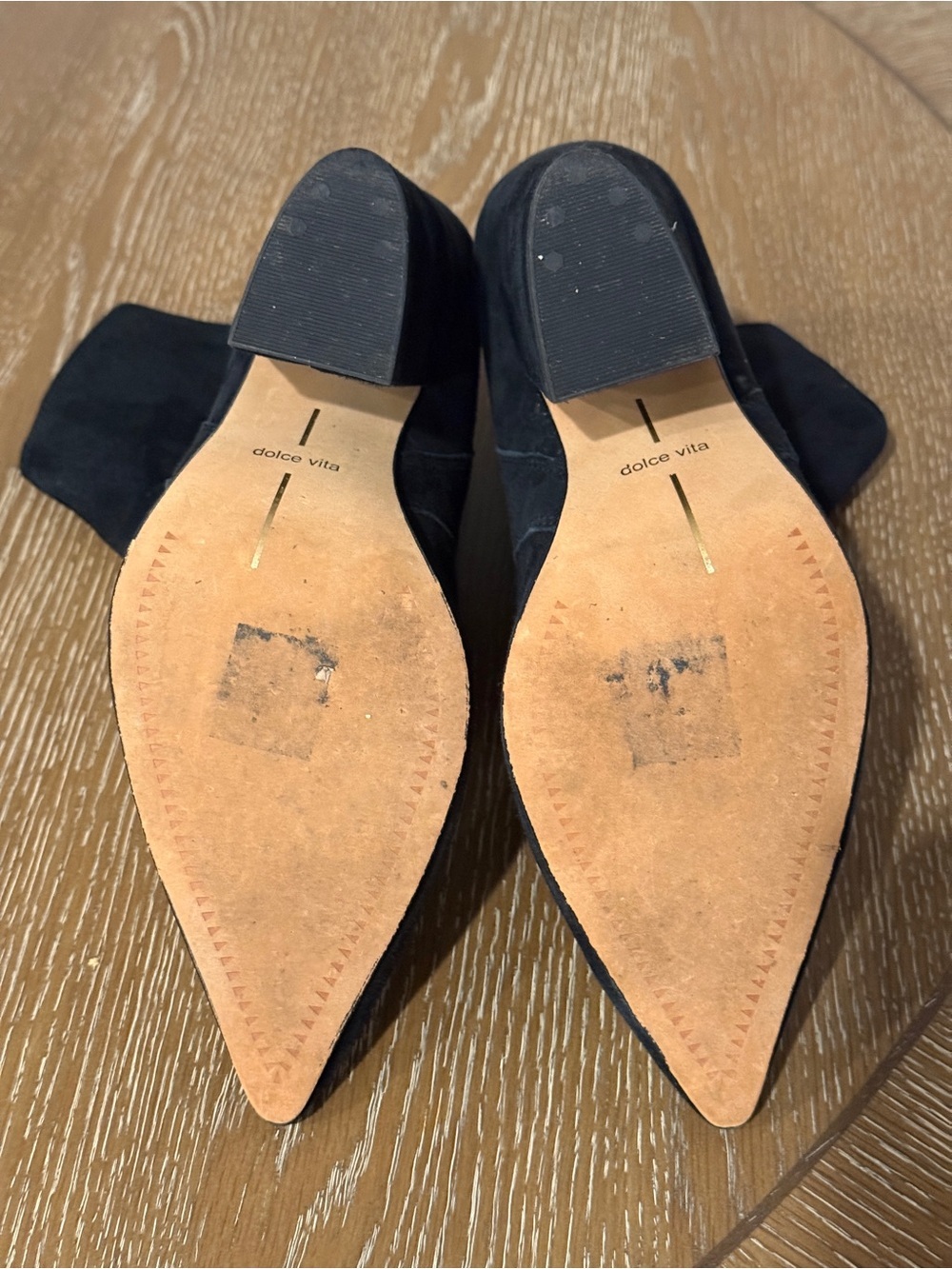 Dolce Vita Black Suede Pointed Ankle Booties with Block Heel Size 8.5 - Picture 10 of 10